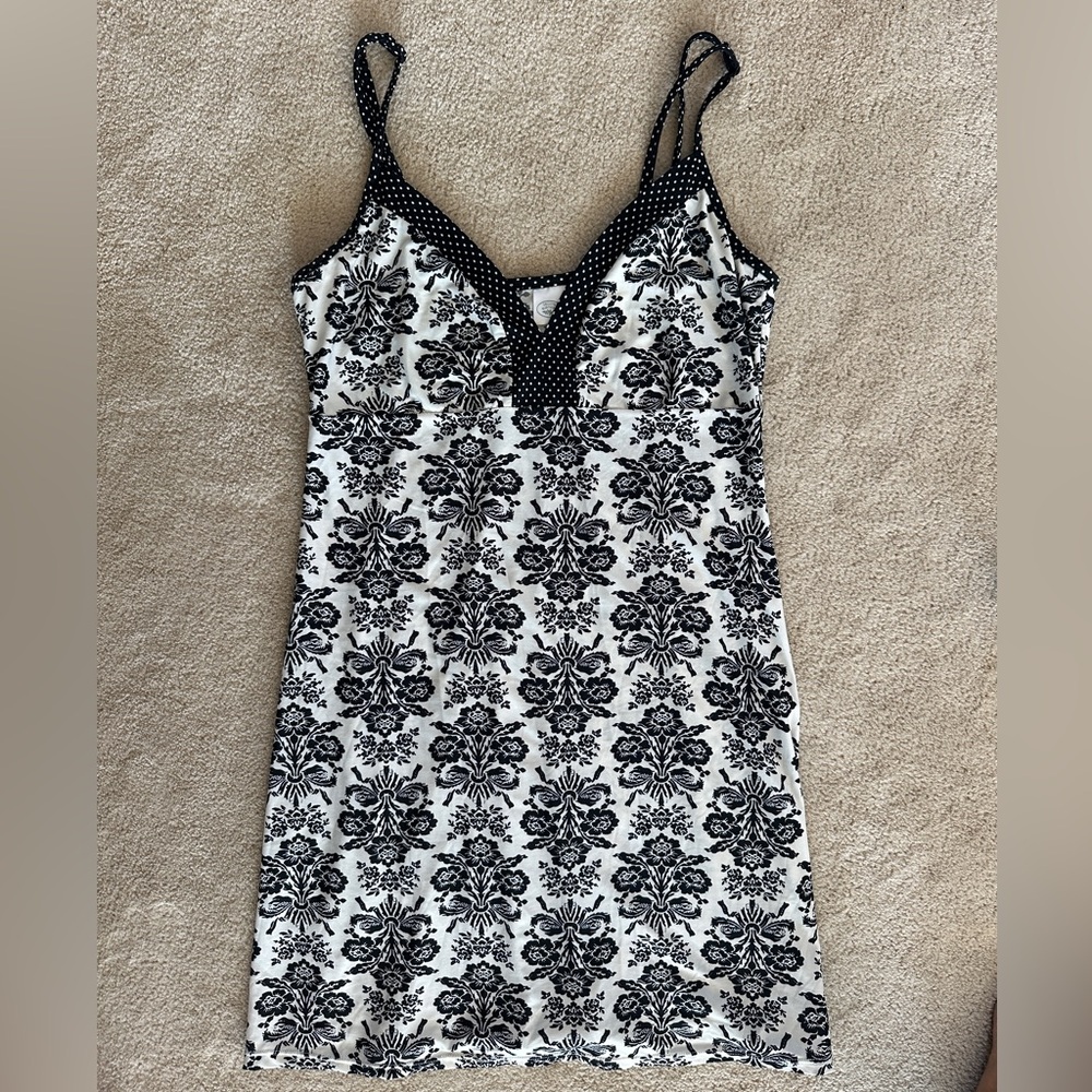 Laura Ashley Black and White Floral Chemise